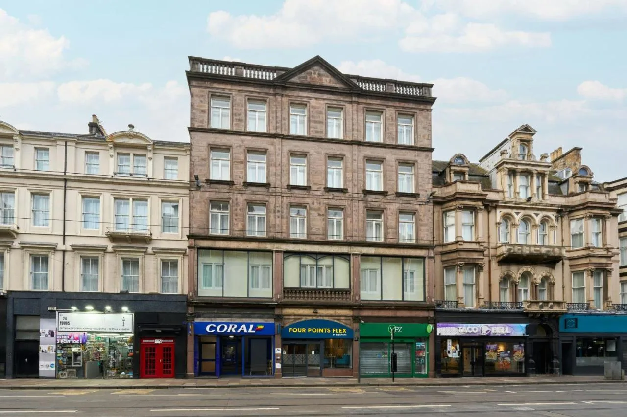 Exterior of Four Points Flex by Sheraton on the corner of Shandwick Place in Edinburgh