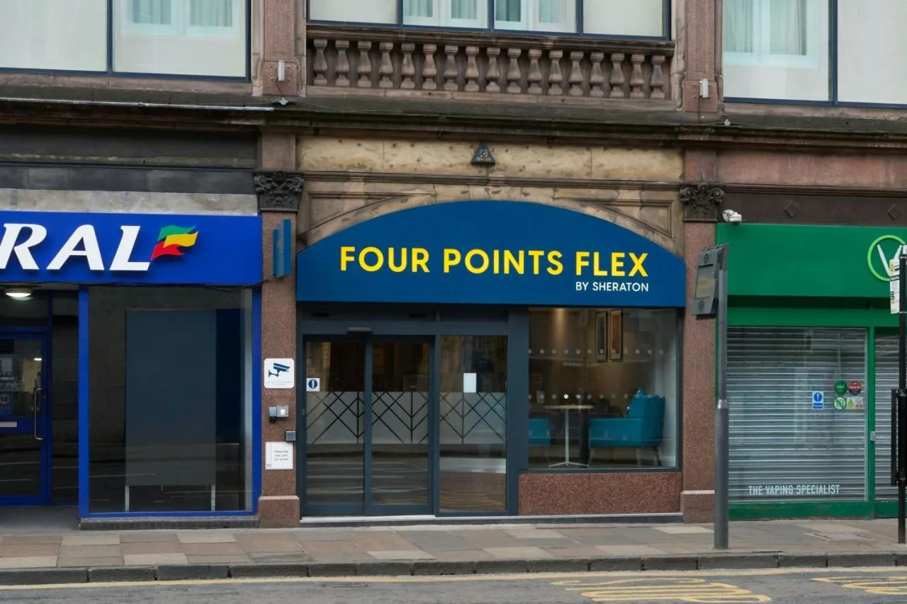 Four Points shopfront on a city street in Edinburgh's West End