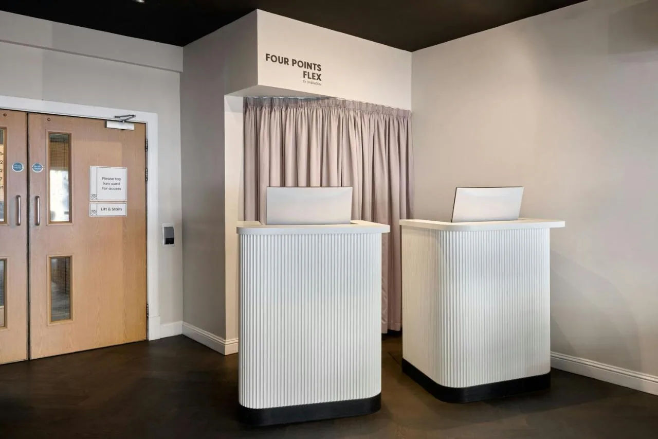 Two white bedside stands in a contemporary room at Four Points Flex by Sheraton Edinburgh